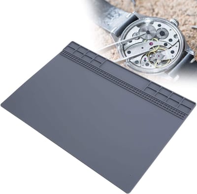 Dailygoods - Werkmat Rubberen Mat - Antislip Horlogereparatie - Grijs - Ondersteunend Onderhoudsaccessoire voor Elektronica - Geschikt voor Horlogemak...