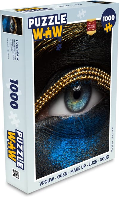 Puzzel Vrouw - Ogen - Make up - Luxe - Goud - Legpuzzel - Puzzel 1000 stukjes volwassenen