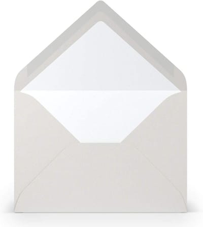 Enveloppen DIN B6 - Papieren Enveloppen Briefkaarten Enveloppen - Uitnodigingen Versturen - Egotteur Ribbelstructuur - 17.8 x 12.5 cm - Ijsgrijs