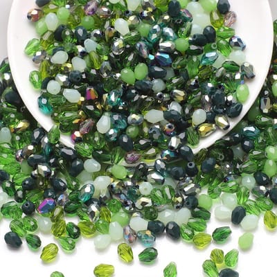 50 Pièces/sac Couleur Mixte 6*8mm Perles Goutte d'eau DIY en verre perlé Pour accessoires vestimentaires bijoux accessoires de pendentif vert