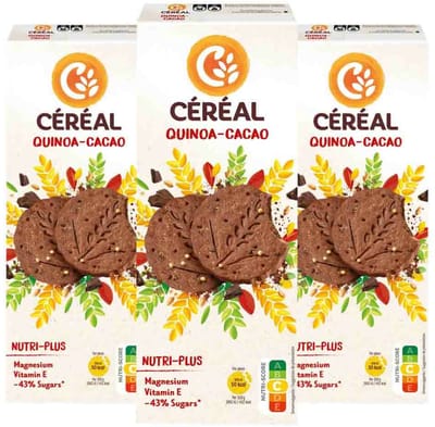 Céréal Koekjes Quinoa Cacao - 3 x 132 gr - Voordeelverpakking
