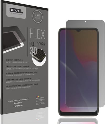 dipos FLEX – Matte Privacy Screenprotector geschikt voor Logicom Lunar Pro | Volledige Schermbescherming | Case-Friendly