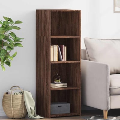 vidaXL - Hoge - kast - 40x41x124 - cm - bewerkt - hout - bruin - eikenkleur