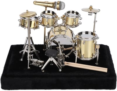 SPHProducts - Mini Drumset - Muziekinstrument - Compact en leuk - Metaal en kunststof - Miniatuur drumset - Geschikt voor verzamelaars en cadeau's - 14...