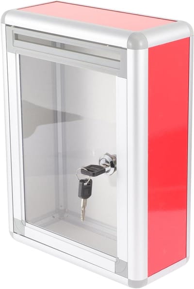 Afsluitbare Brievenbus - Wandmontage Brievenbus Ideeënbus - Post Veilig Ontvangen - Met Slot en Sleutel - 22B x 10H cm