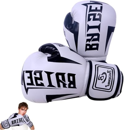 Bokshandschoenen - Vechthandschoenen - Sporttraining - Ademend PU Materiaal - Unisex - Wit