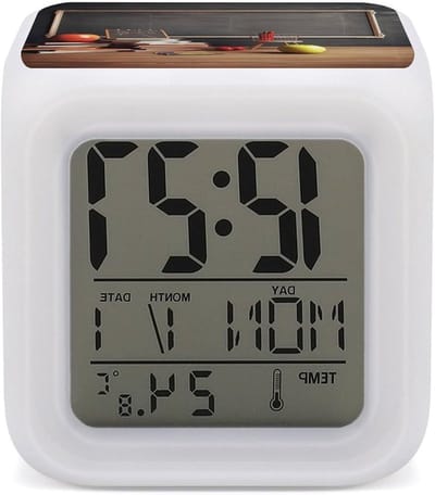 Digitale Wekker - Nachtlampje Klok - Kamer Decoratie - 7 Kleuren Veranderend - 3 Inch Display - Wit