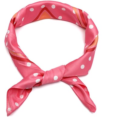Vierkante Sjaal met Gelaagd Polka Dot-Stippendessin (70x70cm) - Fushia