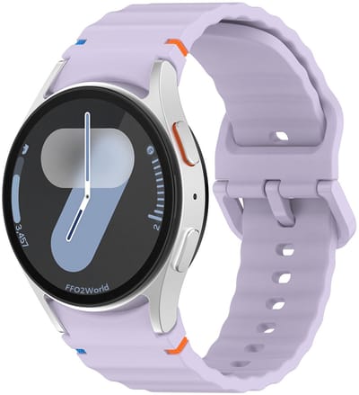 Stravo Samsung Galaxy Watch Bandje – Siliconen Wave Sportbandje – Geschikt voor Galaxy Watch 7 (40/44mm) / 6 (Classic) / 5 (Pro) / 4 (Classic) – 20mm Horlogeband – Paars