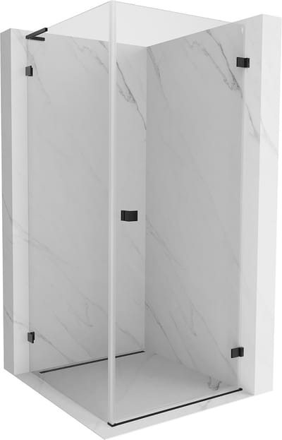 Mexen Lunar-B L draaideur douchecabine rechts 80 x 80 , transparant, zwart - 832L-080-080-70-00-P