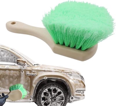 Wielreiniger Borstel - Velgenreiniger Auto - Auto Grondig Reinigen - Krasvrije Zachte Borstels - 23 cm Lengte - Groen