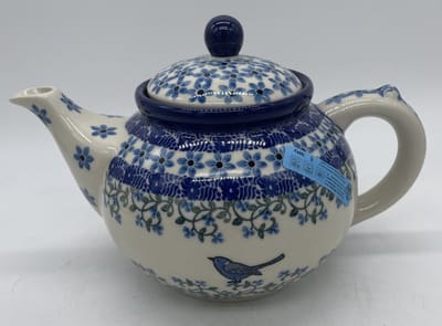 Bunzlau keramiek theepot 1,2 liter vogel