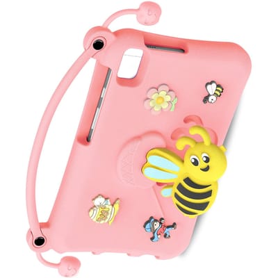 Étui pour Tablette en Mousse EVA Caoutchouc Étui de Protection avec Support Convient pour Samsung Galaxy TAB A 8.0   TAB A7 Lite 8.7   TAB A9 8.7 rose