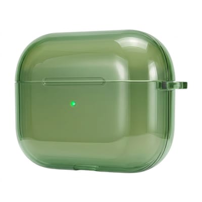 Groen transparant hoesje voor oordopjes unisex met gladde afwerking geschikt voor AirPods Pro 2 met semi transparant ontwerp en compacte vorm
