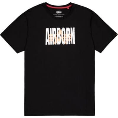 Alpha Industries T-shirt - Logo Airborn T-Shirt - S tot XXL - voor Mannen - zwart