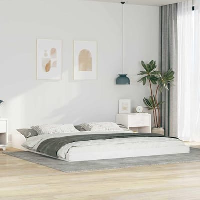 Bedframe Hout - Slaapkamer Meubel - Rustige Nachtrust - Massief Pijn Hout - 180 x 220 cm - Wit
