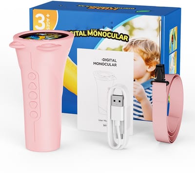Microscoop - Microscoop voor kinderen - Digitale-Monoculair-voor-Kinderen - 10x-Vergroting - 2-Inch-IPS-Scherm - 2MP-Foto-&-Video - Inclusief-32GB-SD-Kaart - 1000m-Bereik- Vakantiecadeaus - Blauw