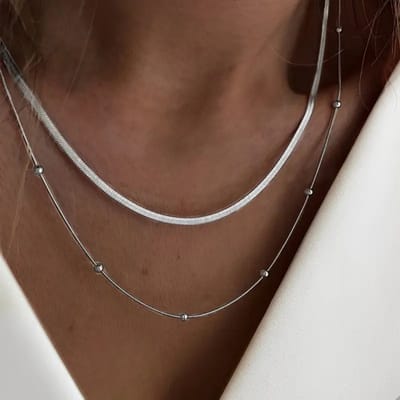Livano Ketting - Dames - Staal - Nep zilver - Met Hanger - Set - Staal