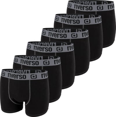 riverso Heren Boxershorts RIVOle 6-Pack Zwart S