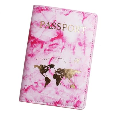 Roze tie dye paspoort houder documenthoes dames heren wereldkaart print reis paspoorthouder paspoort hoesje document organizer reis accessoires paspoortbeschermer kunstleer