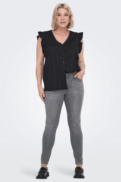 ONLY CARMAKOMA - CARWILLY RHINESTONE REG SK TAI - Dames - Jeans