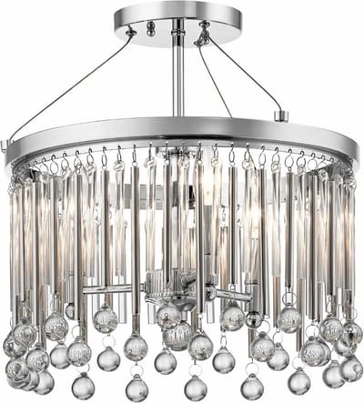 Kichler LED Plafondlamp Piper | 3X E14 Max 60W | Dimbaar | Polished Chrome