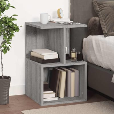 vidaXL - Nachtkastjes - 2 - st - 35x35x55 - cm - bewerkt - hout - grijs - sonoma - eiken