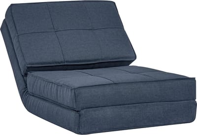 Slaapstoel - Uitklapbaar - Slaapbank - Logeerbed - Zetelbed - Slaapfauteuil - Vouwbed - 1 persoons - Zeer comfortabel - Donkerblauw
