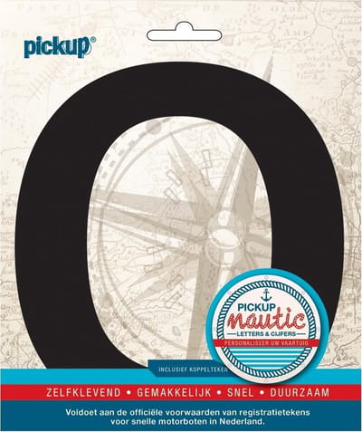 Pickup Nautic plakletter 150mm zwart O - zwart O