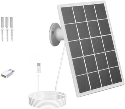 Zonnepaneel - Energiepaneel - Camera opladen - Monokristallijn silicium - 3 meter kabel - Wit