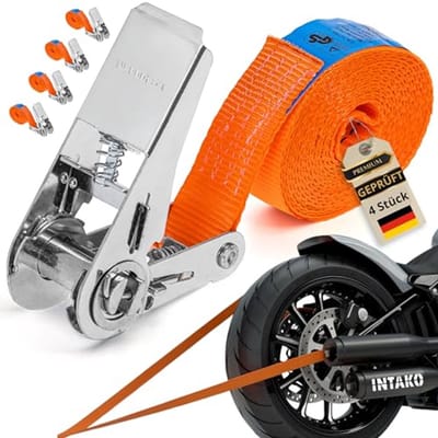 Spanbanden 800 kg - Set van 4 voor veilige ladingbeveiliging op motor of auto