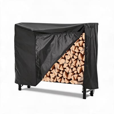 Plat verpakt haardhoutrek 122 cm – 8 cm dik, met hoes, 6,8 kg