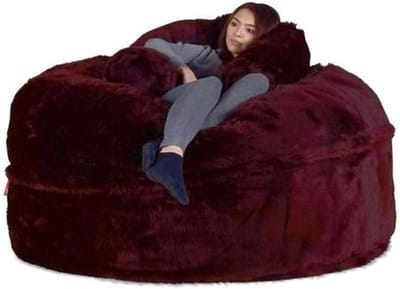 Zitzakhoes Grote Maat - Luie Sofa Cover - Opbergen Speelgoed - Met Handgrepen - 180x90 cm - Rood