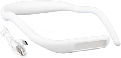 LED Neck Reading Lamp, Book Light For Reading In Bed, Desk Lamp With Adjustable Brightness, 3 Colors Reading Lamp, Light With Bendable Arms, Suitable For Repair, Night Run, Hiking(White)