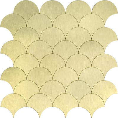 Zelfklevende Mozaïek Tegel - Afimera Schelpjes XL - Goud - 266x266x4mm