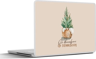 Laptop sticker - 14 inch - Oh denneboom oh denneboom - Kerst - Spreuken - Quotes - 32x5x23x5cm - Laptopstickers - Laptop skin - Cover