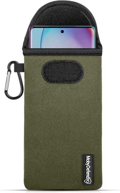MobyDefend Hoesje - Geschikt voor Motorola Edge 40 Pro - Neopreen Pouch Met Karabijnhaak - Insteek - Riemlus - Groen