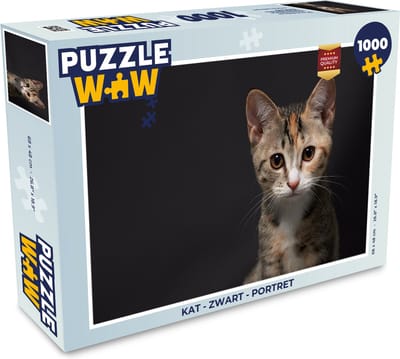 Puzzel Kat - Zwart - Portret - Legpuzzel - Puzzel 1000 stukjes volwassenen