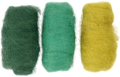 Gekaarde Wol, groen/turquoise harmonie, 3x10 gr/ 1 doos