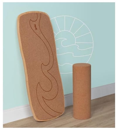 Balanceerbord: WAIKIKI BEACH 60x24x4cm, met rol, kurk