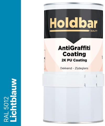 Holdbar Anti Graffiti Coating Lichtblauw (RAL 5012) 1 Kg - Maakt Graffiti verwijderbaar - Graffiti Verwijderen - In Alle Kleuren - Voor Steen, Beton, Hout, Metaal en Tegels