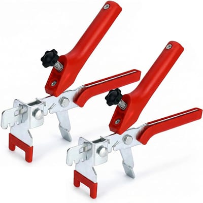 2-delige set grote en kleine vloertegeltang, tegelzoeker, installatiegereedschap voor wand- en vloerafstandhouders, rood, 23 cm + 19 cm