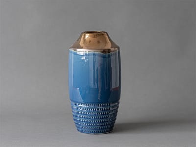 Vaas keramiek 35 cm -blauw-