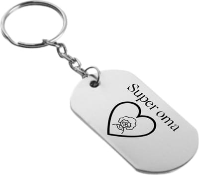 Akyol - Super oma sleutelhanger cadeau - Oma en Opa cadeau - Familie cadeau - Bedankje - Bedank cadeau - Gegraveerde sleutelhanger