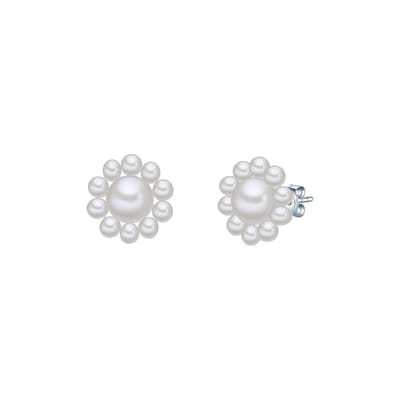 Valero Pearls dames oorbellen 925 zilveren zoet water parel One Size Zilver 32018619