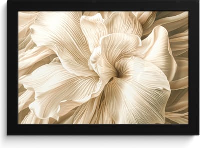 Poster in lijst - Fotolijst 30x20 cm - Posters - Abstract - Beige - Bloemen - Natuur - Posterlijst zwart - Decoratie - Wanddecoratie woonkamer - Muurdecoratie slaapkamer
