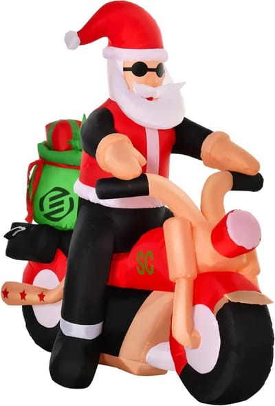 Equivera Opblaasbare Kerstman - Kerstman Pop - Opblaasbare Kerstfiguren - Opblaasbare Kerstman voor Buiten - Opblaasbare Kerstversiering - Breng uw huis in de kerstsfeer!