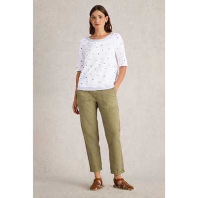 White Stuff Weaver Embroidered Top White Multi Maat: 20 | Tops Outlet | Dames | Blauw