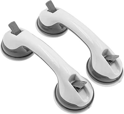 PromoHome 2-delige douchegreep set met zuignappen - 30 cm antislip handgreep voor badkamer, douche en bad - Grijs - Veiligheidshulp voor stabiliteit en comfort