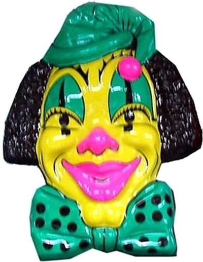 Funny Fashion Clown wanddecoratie bord - 60 cm - groen - carnava;l versiering - kunststof